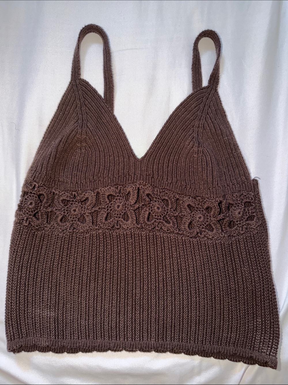 FOREVER 21 CROCHET KNIT CROP TOP